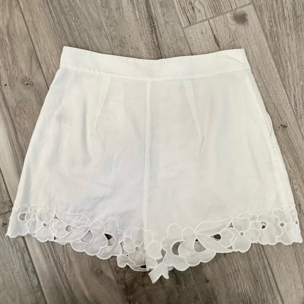 NWT Rebecca Taylor Designer La Vie White Eyelit Shorts - Nordstrom - size 28/6 - Picture 6 of 14